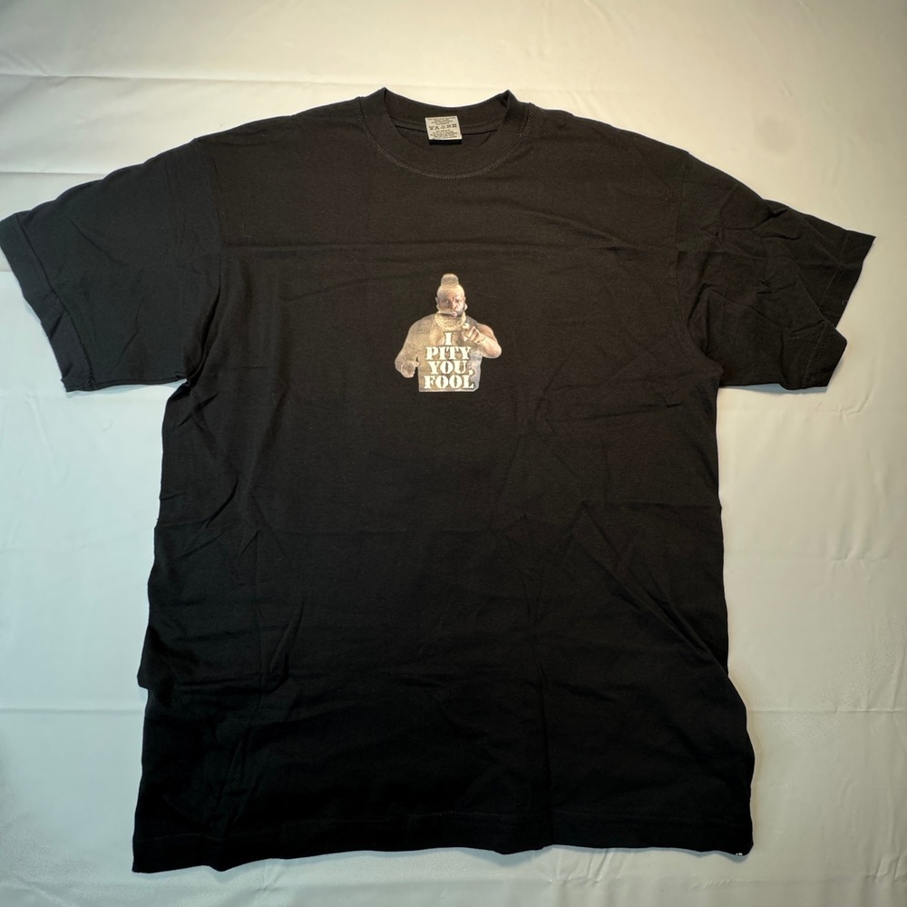 Stedman Classic Mr. T I Pity You Fool Graphic T-Shirt Mens Small Black Cotton